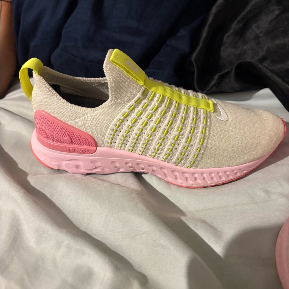 Nike React Women’s pink and green glow.